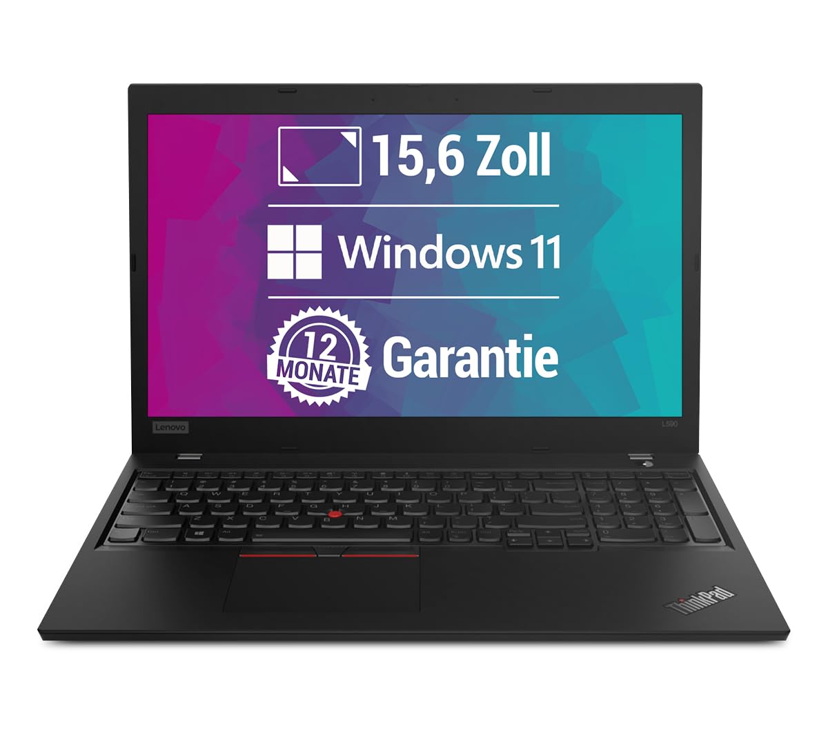 Lenovo ThinkPad L590 15,6 Zoll Full HD Laptop Intel Core i5-8265U@ bis zu 3,9 GHz 8 GB 256 GB SSD mit Windows 11 Pro & GRATIS Antiviren-Software inkl. 12 Monate Garantie (Generalüberholt)