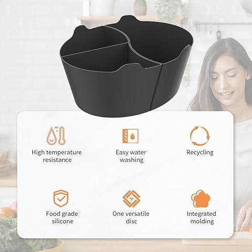 Miniatura 6 de Jaeskeclip Revestimiento de silicona para ollas de barro, revestimientos de olla de cocción lenta, separadores de ollas de silicona, con tres