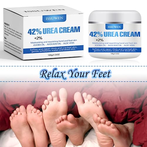 Urea 42% Foot Cream, Cracked Heel Repair Cream For Feet and Hand, Callus Remover For Dry And Hard Skin, Maximum Strength for Hand, Foot and Body Care, 100g (Original Scent) - Image 7