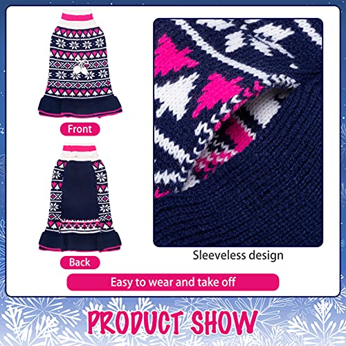 EXPAWLORER Dog Sweater for Small Dogs - Turtleneck Knitwear Dog Cold Weather Clothes with Leash Hole, Christmas Dog… - Image 3