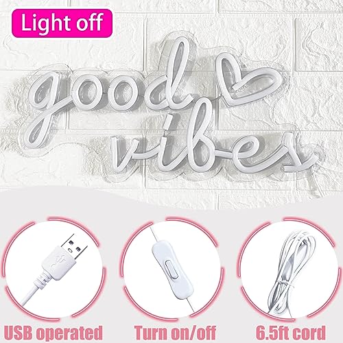 Good Vibes Neon Sign Neon Light Sign Pink neon Signs Neon Wall Light Neon Lights for Bedroom Good Vibes Neon Lights LED Sign Personalised Neon Light Signs for Girls Bedroom Wall Game Room Bar - Image 6