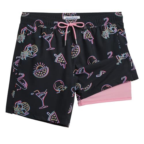 Image of maamgic 2 in 1 Mens Swim Trunks 7 Inch Swim Shorts Swim Suits Board Shorts