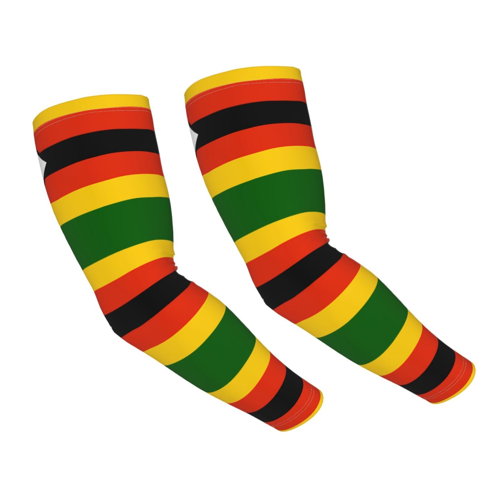 WZYCWB Flag of Zimbabwe Printed ice silk arm guards, elastic sleeves for summer driving and outdoor sports.