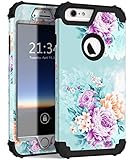 iPhone 6 Plus Case,iPhone 6s Plus Case PIXIU Unique Three Layer Heavy Duty High Impact Resistant Hybrid Protective Cover Cases for iPhone 6 Plus/6s Plus Peonies Floral