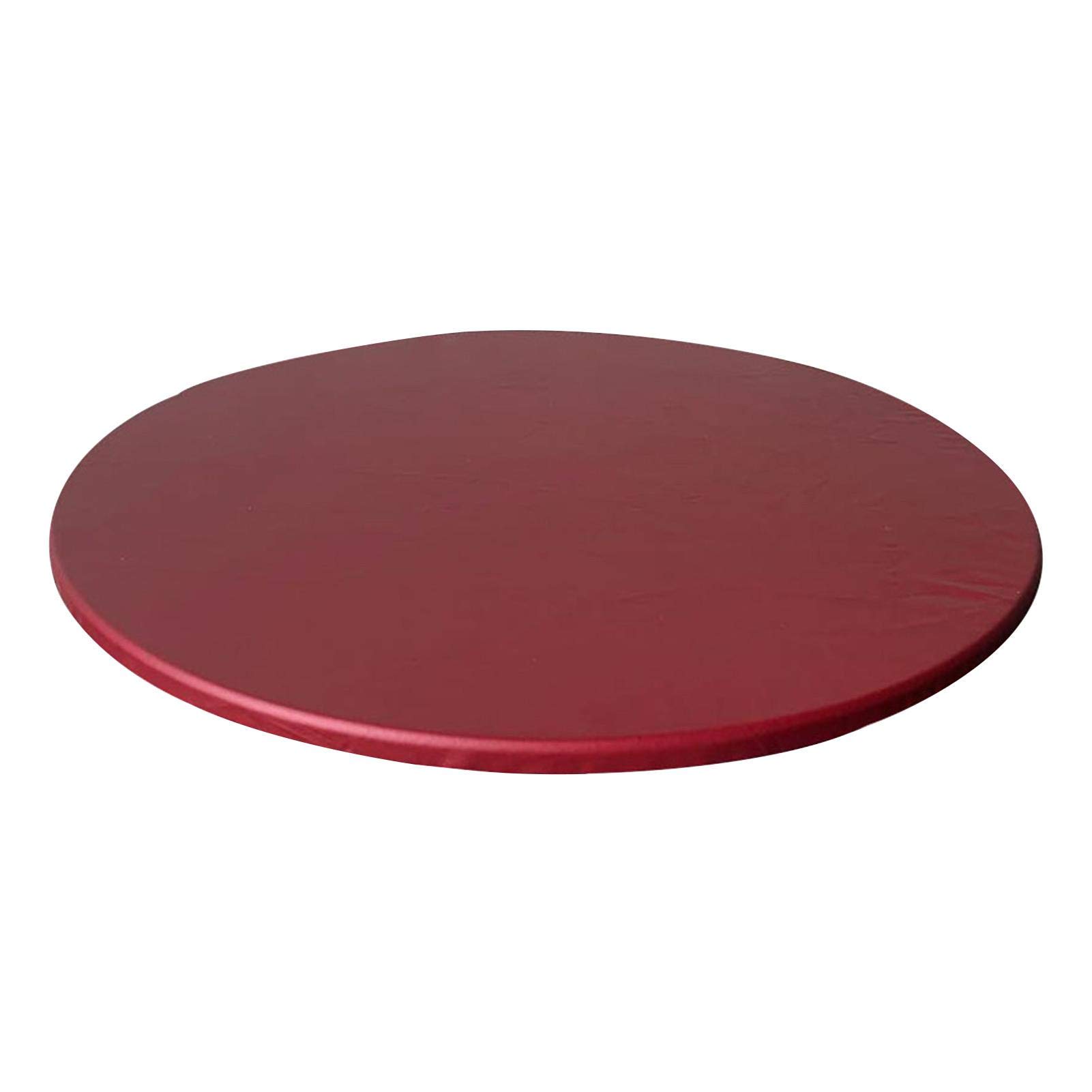DASNTERED Protector de mesa fácil de limpiar, mantel redondo lavable para cocina, borde elástico, impermeable, protector sólido para fiestas (rojo, tamaño: 90 cm)