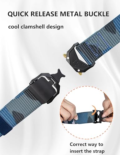 WOLFHUNT Mens Tactical Belt 2 Pack, Nylon Belt Heavy Duty Metal Buckle, Military Hiking Rigger 1.5" Work Belt Quick-release2