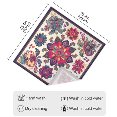 KLL Vintage Bohemian Flowers silk scarf scarf shawl Long and large for Lady for winter chales para mujer4