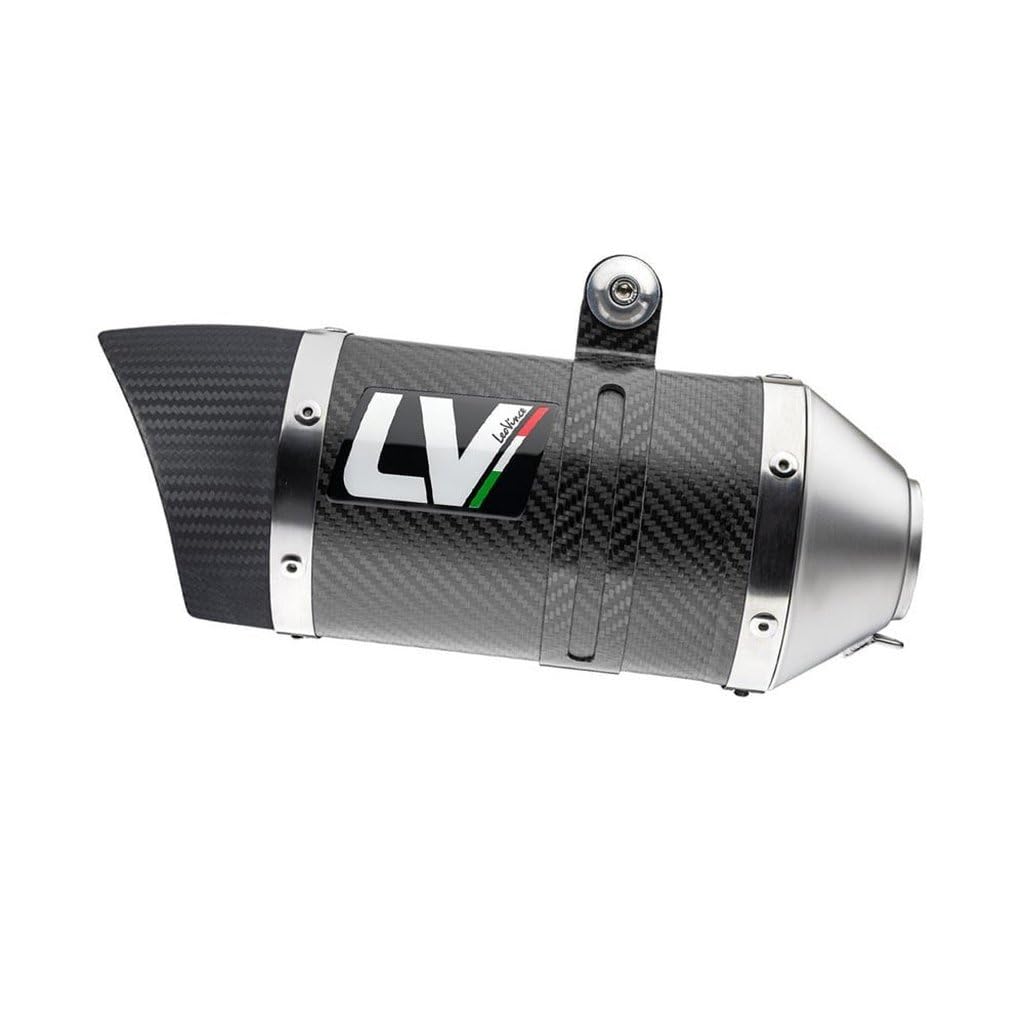 Terminale di scarico per marmitte slip-on LV Pro carbon compatibile Honda X-ADV 750 dal 2017 e Forza 750 dal 2021, design sportivo, finitura in carbonio, montaggio plug and play