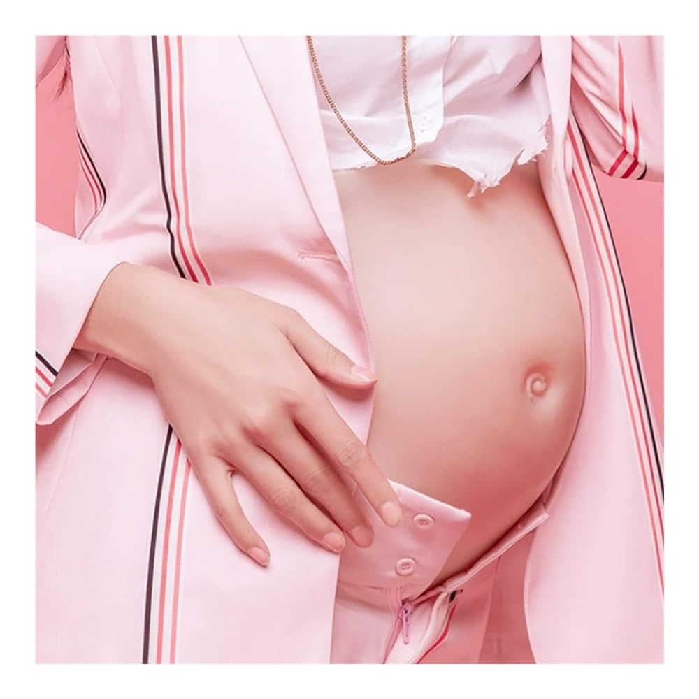 XSWL Faux Ventre De Femme Enceinte Silicone Souple Faux Ventre De Femme Enceinte Bosse Artificielle Idéal Pour Les Accessoires De Costume Cosplay,Marron,S