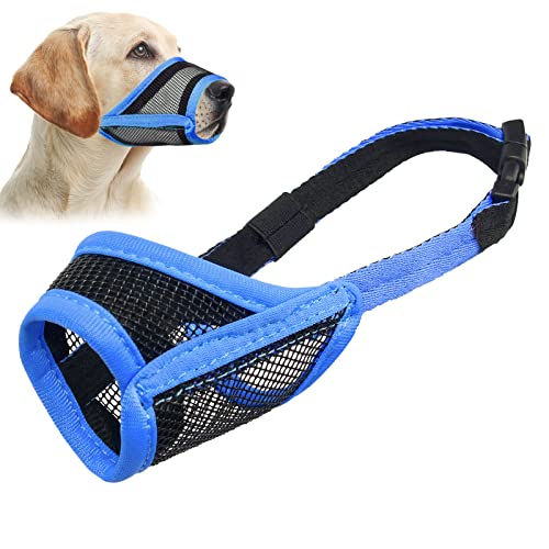 Dog Muzzle, Mesh Muzzle for Small Medium Large Dogs, Soft Dog Muzzle to
