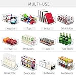 Hudgan 8 PACK Stackable Pantry Organizer Bins (3 sizes) - Clear Fridge Organizers for Kitchen, Freezer, Countertops, Cabinets - Plastic Food Storage Container with Handles for Home and Office - Image 4