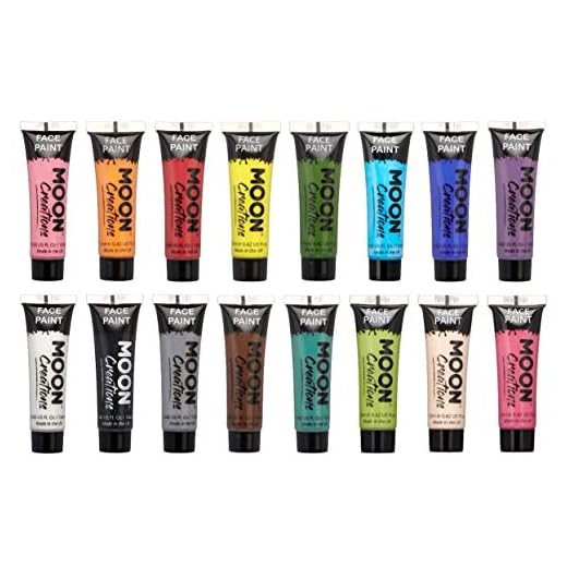 Face & Body Paint Set of 16 by Moon Creations - 0.40fl oz