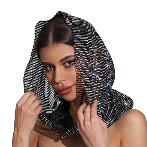 Couvre-chef en strass en maille pour style hip-hop et look de soirée festif