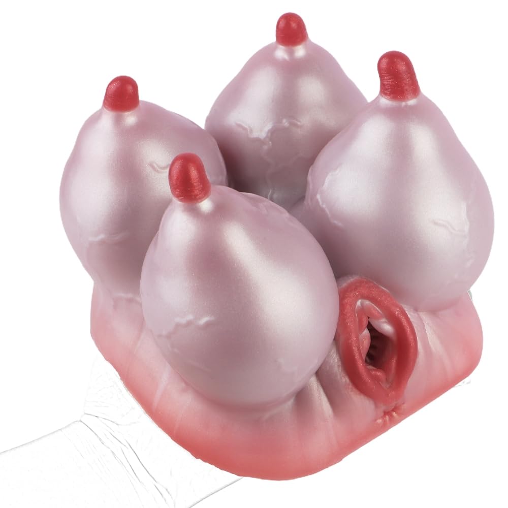 Realistische Masturbatoren für Männer, Milchkuh Taschenmuschi mit 4 Milchbusen und Vagina, Silikon Masturbator für Masturbieren, Extreme Eng Sexspielzeug für Männer