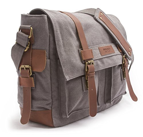 Sweetbriar Classic Laptop Messenger Bag, Gray - Canvas Pack Designed to Protect Laptops up to 15.6 Inches - Thumbnail 2