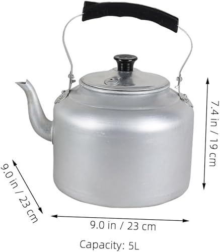 Miniatura 9 de Hervidor de té vintage con capacidad para silbar, diseño de mango escaldado para cocina y té para uso en estufa, estilo aleatorio