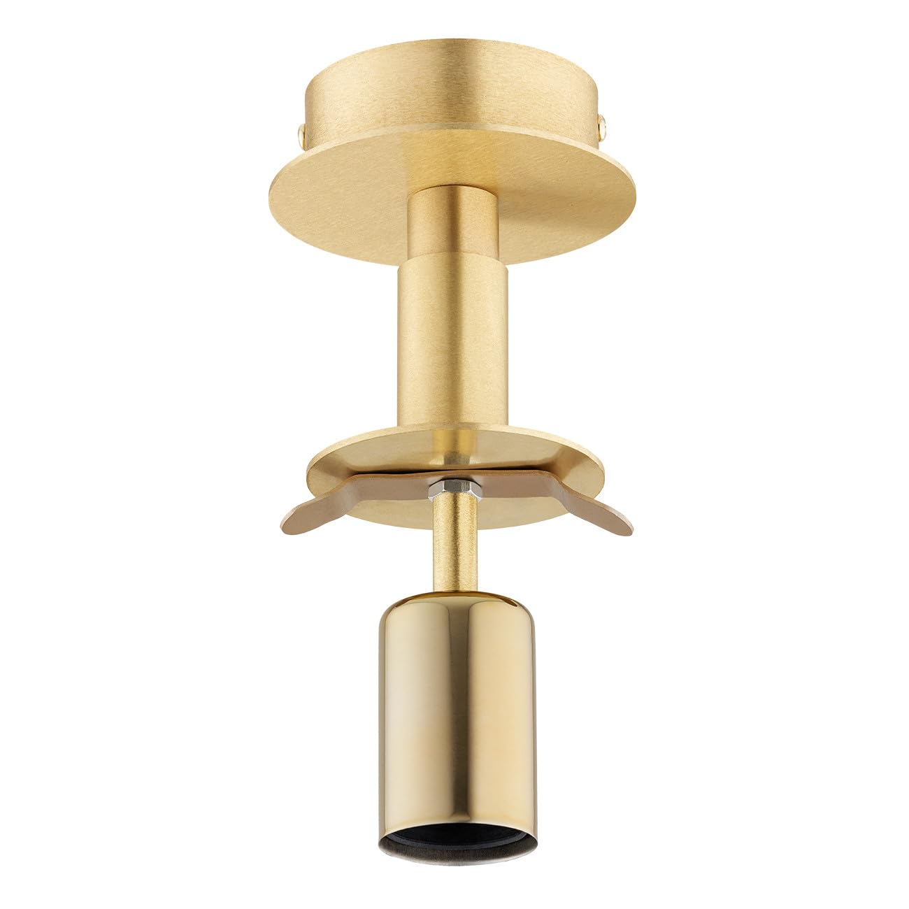 Argon PALOMA Plafoniera a globo 25 cm fumo (Cannellato), Ottone Spazzolato