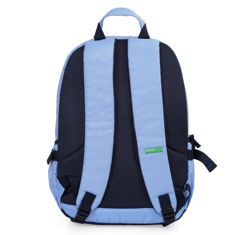 Image of United Colors of Benetton Mono 21L Laptop Backpack - Light Blue, Water-Resistant, Fits 14-inch Laptop, Padded Back & Straps, for Work, School & Gym