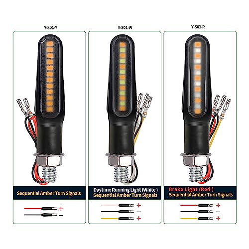 Image of Motorcycle Blinkers Indicator Sequential Turn Signal Amber LED Lamp (Pack of 4)