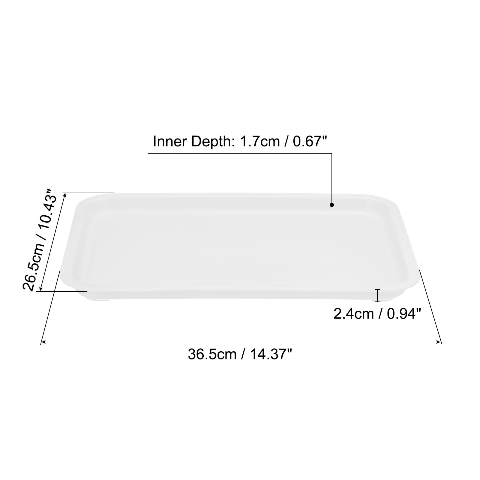 PATIKIL 3-Pack Fast Food Trays - 15"x11" PP Plastic Reusable Serving Trays, Non-Slip, Blue | For Cafeteria, Restaurant, Home Kitchen - View #5