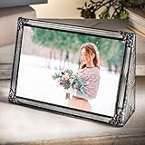 J Devlin Pic 360-46h 4x6 Horizontal Stained Glass Photo Frame - Bevels, Flute Glass & Vintage