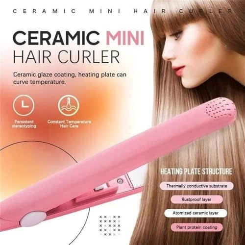 Mini plancha cerámica púrpura para cabello corto miniatura 5