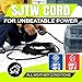 25ft Outdoor/Indoor Extension Cord 10/3 Gauge Ultra Heavy Duty 3 Prong SJTW, Waterproof, Flexible Cold-Resistant Long Power Cord,125 Amp 1875W, Black by LifeSupplyUSA