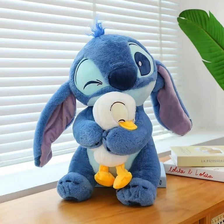 Image of Babique Hug Duck Stiffy Plushie Stuffed Plush Teddy Bear Soft Toy |Ideal for Birthdays & Special Occasions Girls /Boys, Baby Kids -Blue (30Cm)