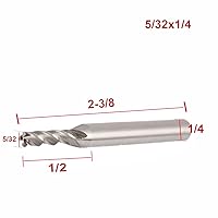 Vista 3 de Luomorgo 3/16 5/32 7/16 1/2 9/16 Diámetro de corte cuadrado extremo de nariz recta cortador de molino 5pcs