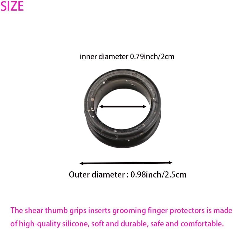 80 Pcs Round Scissors Finger Rings, Silicone Shear Thumb Grips Inserts Grooming Finger Protectors for Dog Hair Pet Shears Cutting image 2