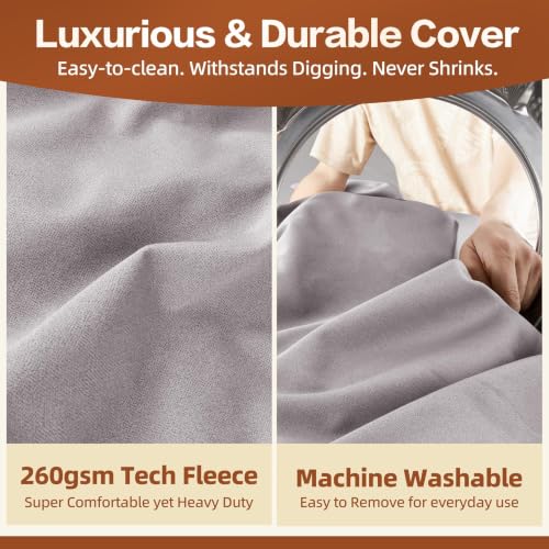 Image of Sytopia Orthopedic Dog Beds for Large Dogs - 7 inch Extra Thick Memory Foam Pet Couch for Senior Dogs and Great Danes with Waterproof Liner & Washable Cover, Nonskid Bottom, 46 inchx28 inchx7 inch, Grey