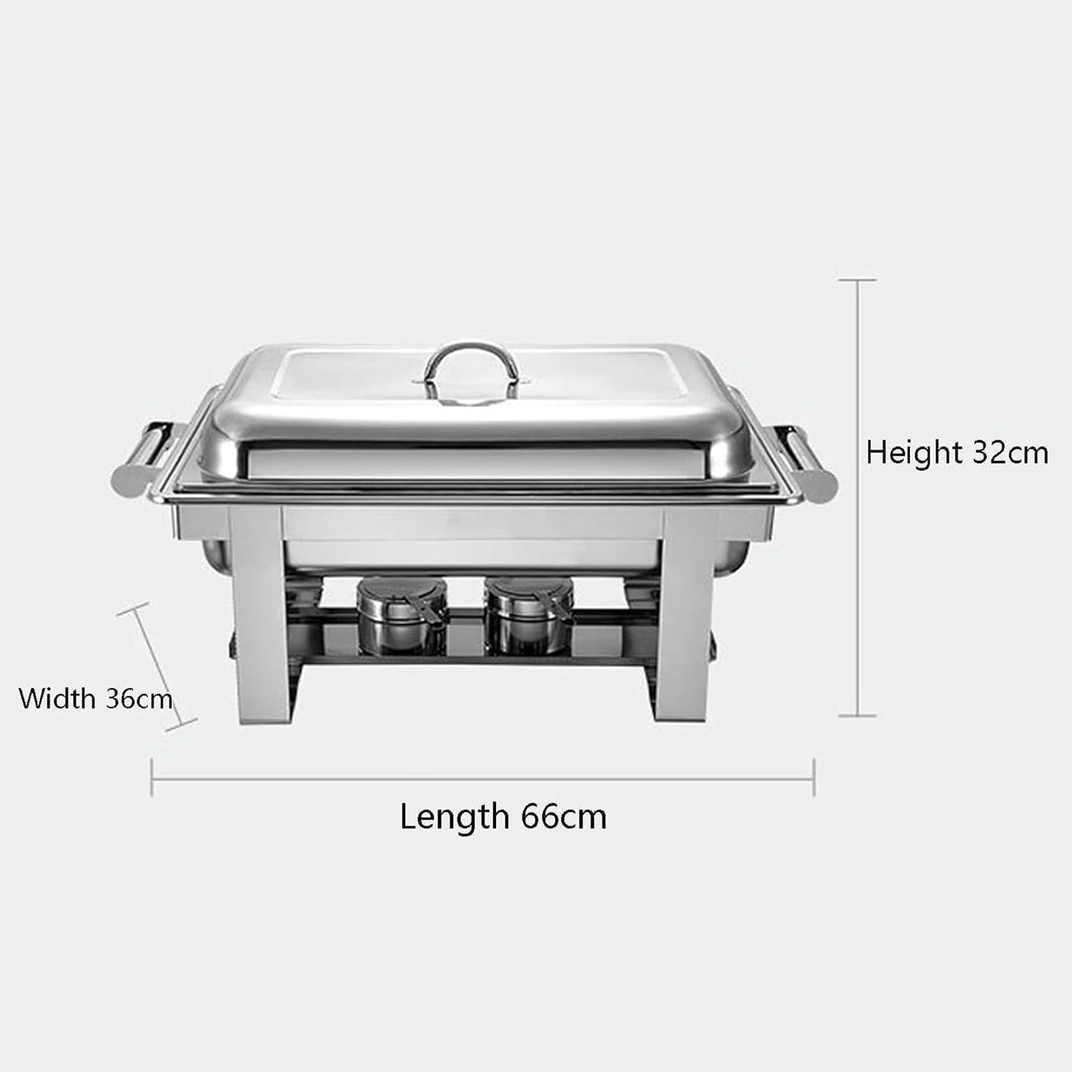 Buffet Stove - Food Insulated Buffet, Round Food Insulated Plate, Hot Pot Buffet Set, Stainless Steel Hot Plate Buffet Set with Glass Viewing Lid and Built-in L,Deepened Single Cell-13L (Double Basin