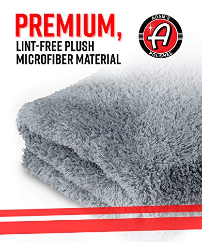 Adam's Polishes Borderless Grey Edgeless Microfiber Towel - Premium Quality 480Gsm, 16 X 16 Inches Plush Microfiber - Delicate Touch For The Most Delicate Surfaces (6 Pack) #TOP5