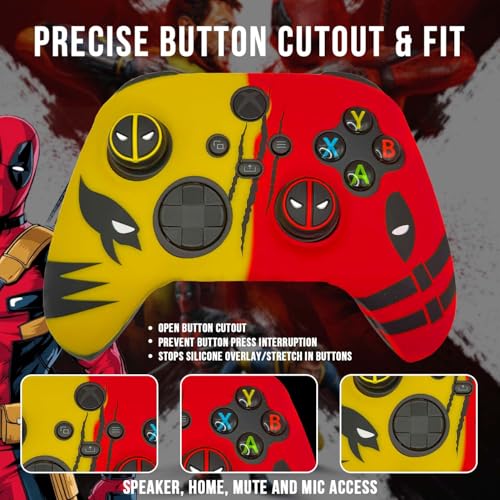 ElitePlay Dpool vs Wolve Anti-Slip Silicone Cover Skin for Xbox Controller With 2 Sets Thumb Grips by ElitePlay - Image 4