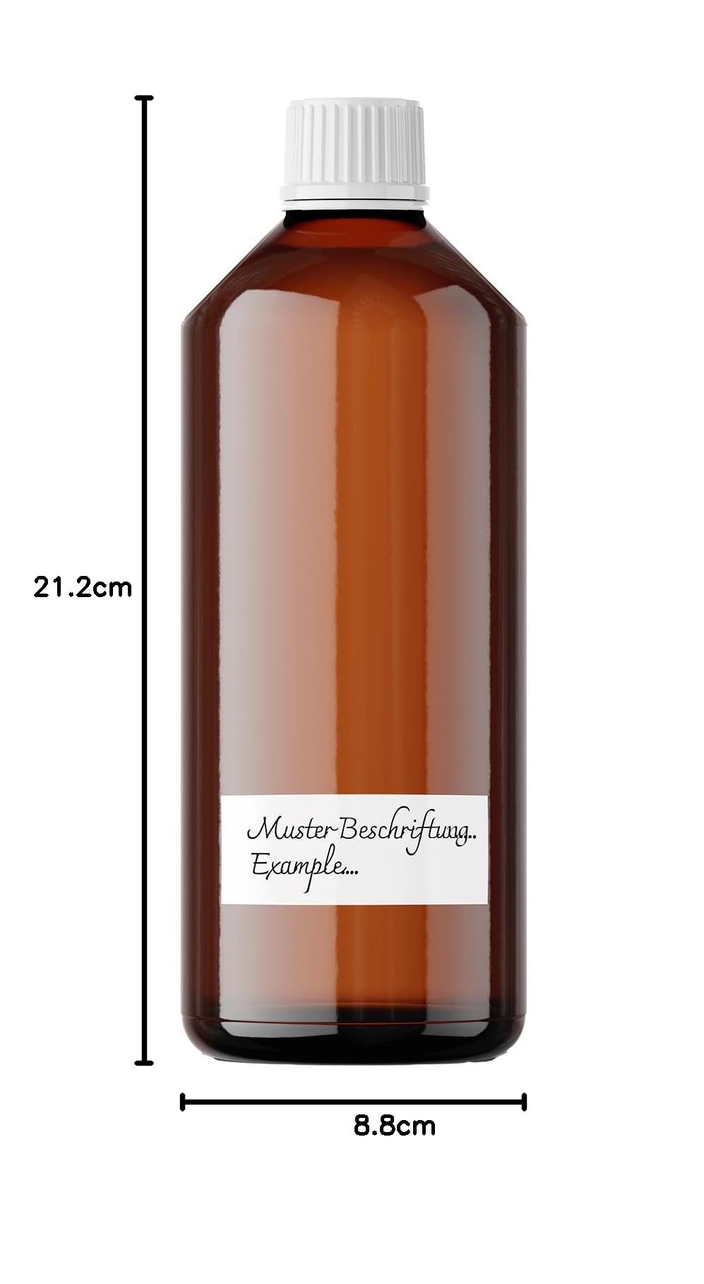 BMUT 1000ml Laborflasche 28/410 – leer – braun – Lebensmittelechte PET Leerflasche BPA-frei mit Originalitätsverschluss & Kindersicherung – Kunststoffflasche inkl. 2 wasserfester Etiketten 1L