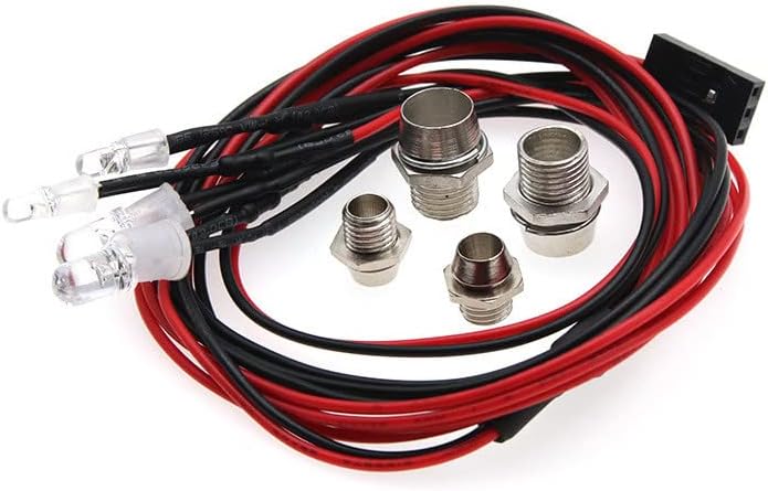 Miniatura 4 de 2 Sets RC 4 LED Kit de Luz Accesorios RC Faros delanterosKit de luz trasera para 110 Crawler Car Axial SCX10 D90 D110 TRX4 TRX6 Redcat