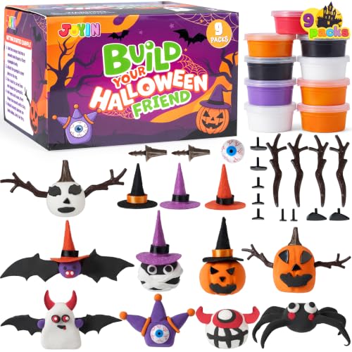 JOYIN Halloween Craft Air Dry Clay Kit, 9 Pcs Modeling Clay DIY Make Characters Kit, Ultra Light and Soft, for Halloween Arts and Craft Activities, Gifts for Kids, Classroom Party Favors Funny Toys - image 1
