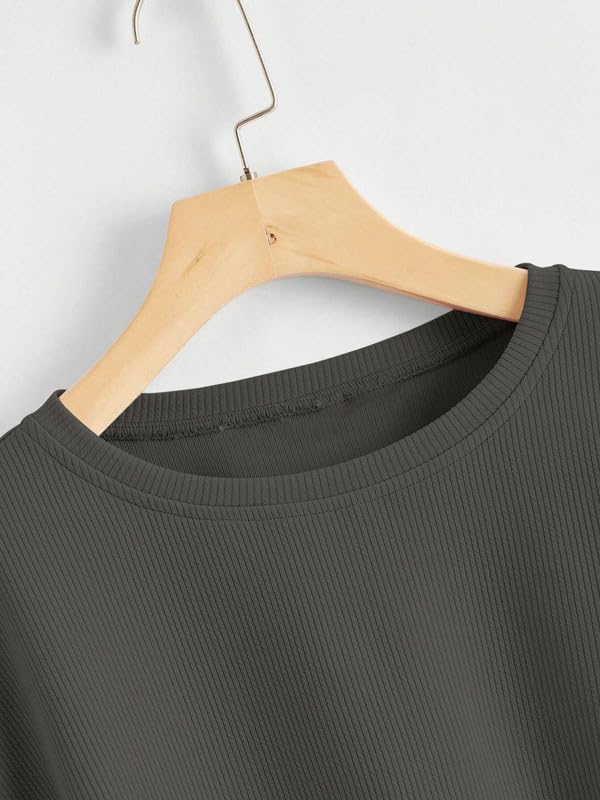 Image of DTR FASHION Women's Cotton Blend Solid Lining Solid Crop T-Shirt | Western T-Shirt for Women