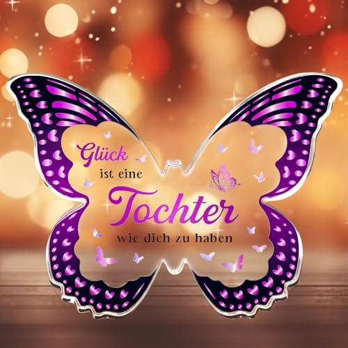 PWCTNT Mutter Tochter Geschenk, Schmetterling Acryl Tochter Geschenke Von Mama, Muttertag, Ostern, Weihnachten, Geburtstag, Jubiläum