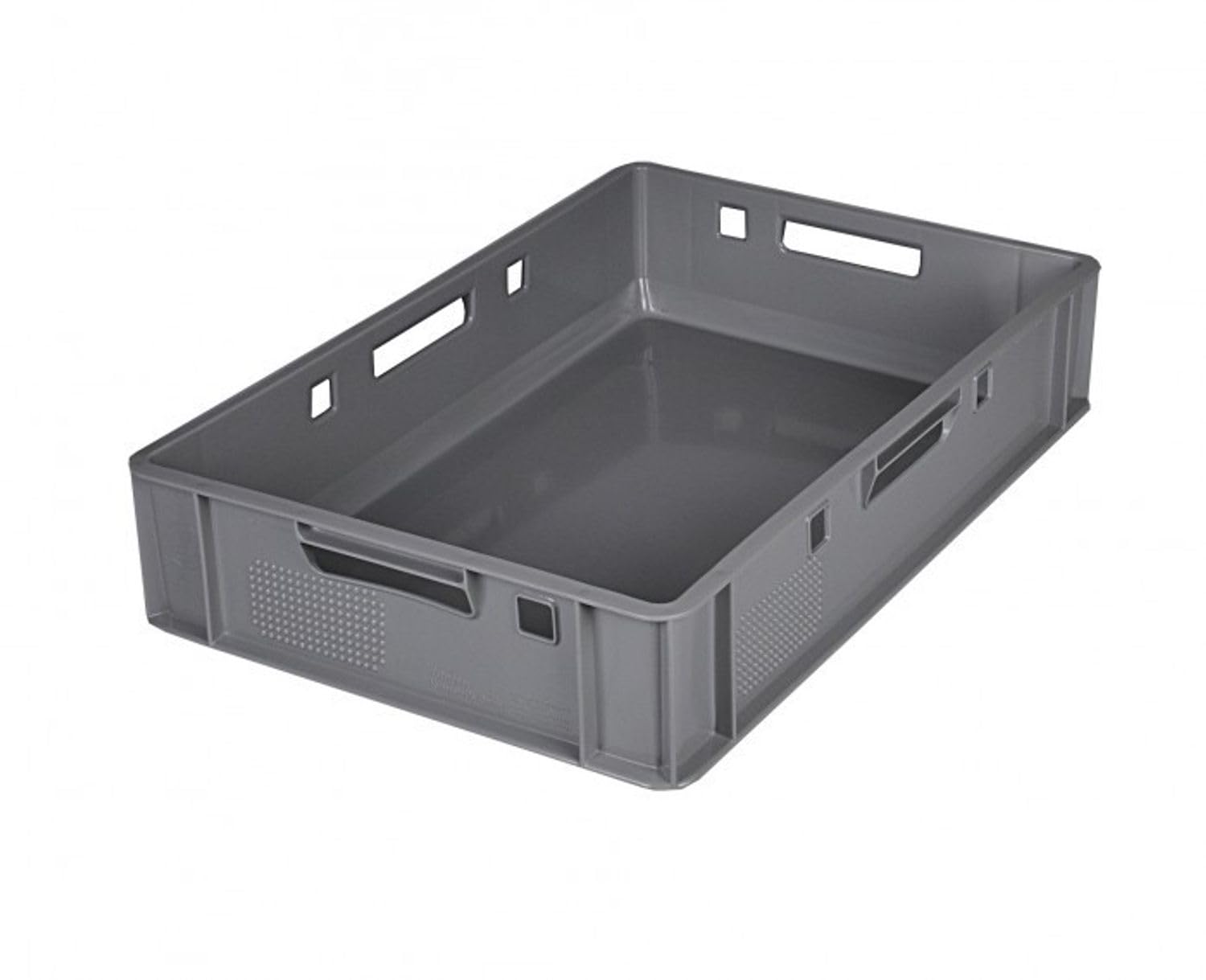 Eurobox E1 60x40x12,5 cm Lagerkiste 5er Set Grau flach stapelbar robust | BURI, lebensmittelecht, Made in Germany, Stapelbox, Transportkiste, Kunststoffbox, Normmaß, Lagerung, Organisation