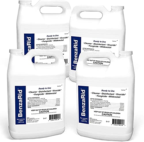 Benzarid Professional Disinfectant (4) Gallon Set | Medical Grade Sanitizer & Virucide | Eradicates Black Mold, Mrsa, Staph, H1N1, H5N1 Viruses, And Blood Borne Pathogens | Antibacterial #TOP2