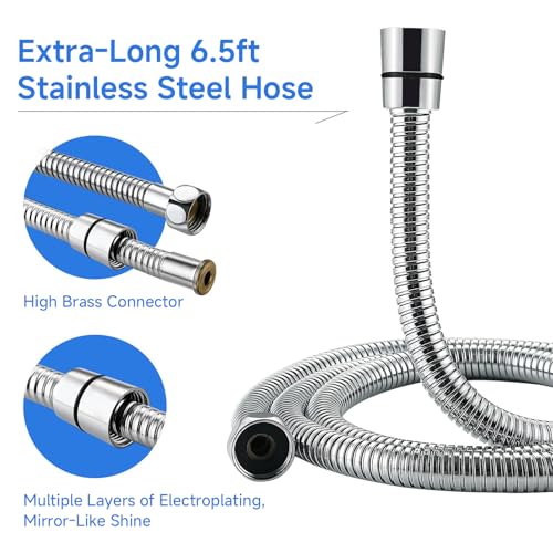 Pet-Shower-Sprayer-Kit-Dog-Shower-Attachment-with-65ft-Hose-Handheld-Sprayer-Chrome-Finish-2-Settings-Includes-Diverter-Valve-Bracket Pet Shower Sprayer Kit Dog Shower Attachment with 65ft Hose Handheld Sprayer Chrome Finish 2 Settings Includes Diverter Valve Bracket