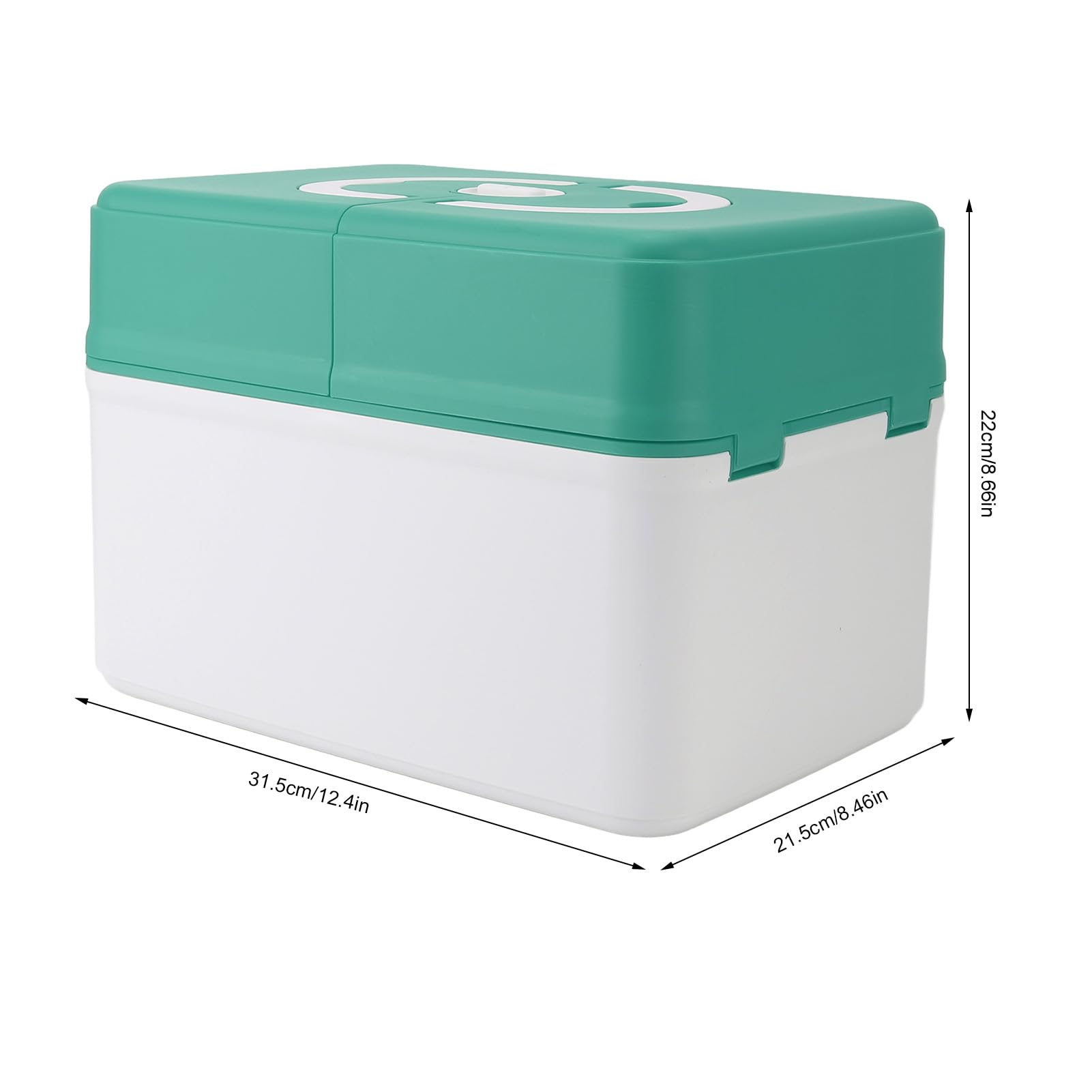 Ejoyous Pudełko do Przechowywania Leków PP Pojemnik na Zestaw Medyczny 31,5 X 21,5 X 22 Cm z plombą Przenośny Organizer o Dużej Pojemności do Przedszkola w Szkole Domowe Artykuły Ratunkowe (GREEN)