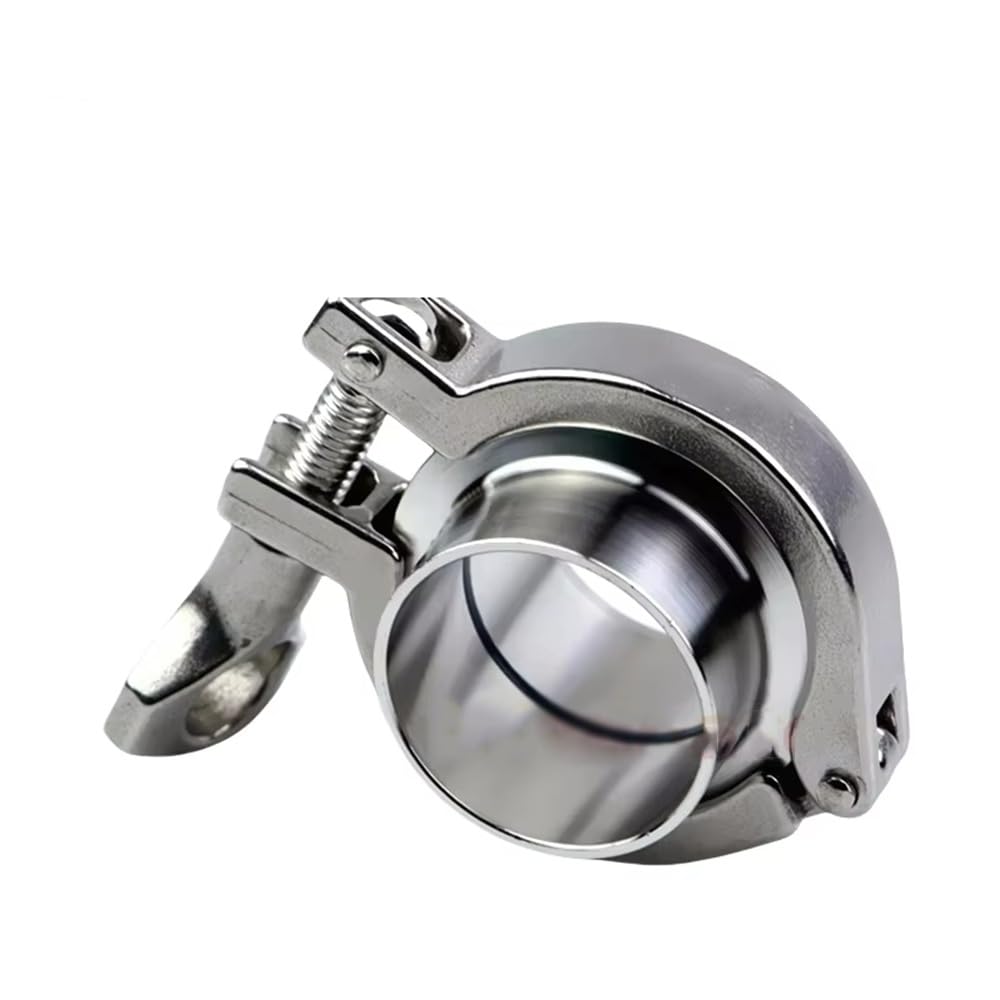 A Set /19/38/51mm Pipe O/D Sanitary 1.5" 2" Tri Clamp Weld Ferrule + Tri Clamp + Silicon Gasket SS304 for Home Silver(63mm x Ferrule 77.5)