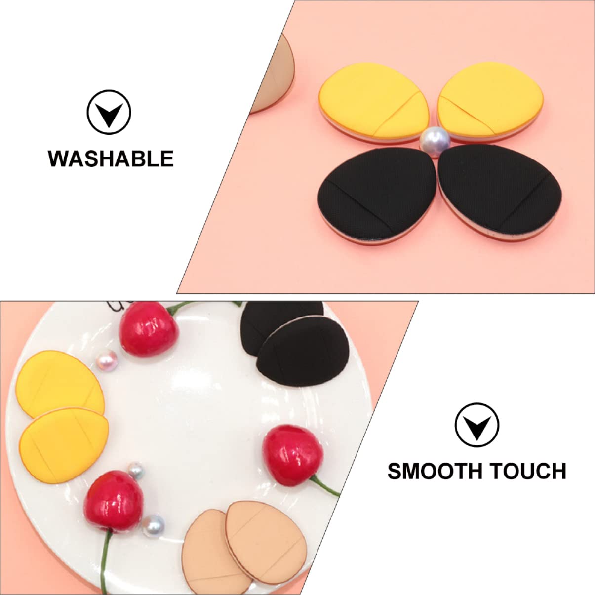 VICASKY 6pcs Female Mini Makeup Powder Puff Gentle Skin-friendly Portable for Foundation Blusher Highlighter