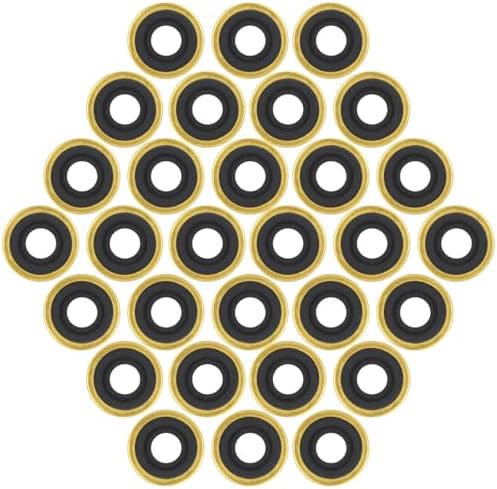 Oxygen Regulator Gasket Brass Yoke Washer O Ring Seals Brass with Rubber - Pack of 30