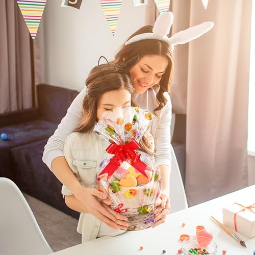 Image of JOYIT 100ft Easter Cellophane Wrap Roll with Egg (17.5 in x 100 ft) - 3 Mil Thick Easter Wrapping Paper Roll, Easter Cellophane Bags for Baskets Candy Gift Wrapping