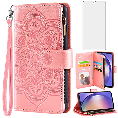Housse Samsung Galaxy A54 5G fleurie avec rangement carte pour simplifier vos sorties