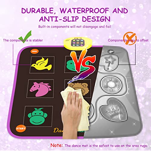 Dance Mat For Kids - 8-Button Light Up Dance Floor Mat 5 Game Modes Musical Mat For Toddlers With Adjustable Volume, Birthday Gifts Toys For 3 4 5 6 7 8 9+ Year Old Boys Girls #TOP5