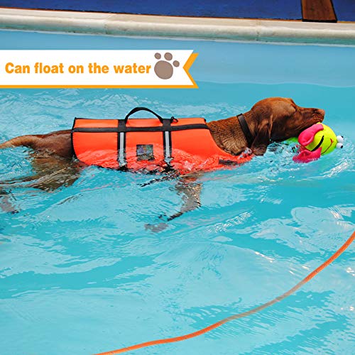 Vivifying Schleppleine 10M für Hunde, Reflektierende Schleppleine für Draußen und Hof, Schwimmende Schleppleine für Hunde für Camping, Wandern, Schwimmen und Strand (Orange)
